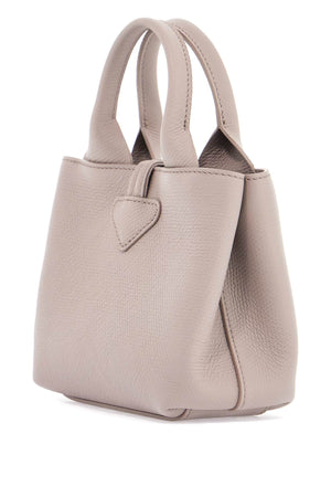 LONGCHAMP Mini Hammered Leather Handbag with Bamboo Closure