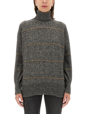 BRUNELLO CUCINELLI Oversized Turtleneck Shirt for Women - Size S