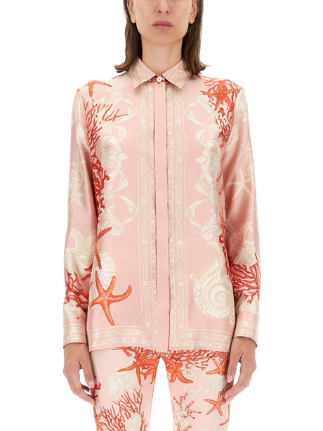 VERSACE Baroque Silk Shirt - Regular Fit, Size 40 IT