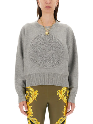 VERSACE Wool Blend Medusa Sweater - Regular Fit