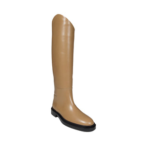 Jil Sander Knee-High Slip-On Boots with Slanted Edges