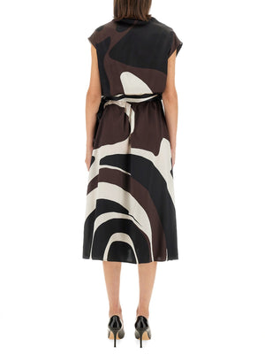 KITON Silk Dress with Print - Regular Fit, Size 40 IT