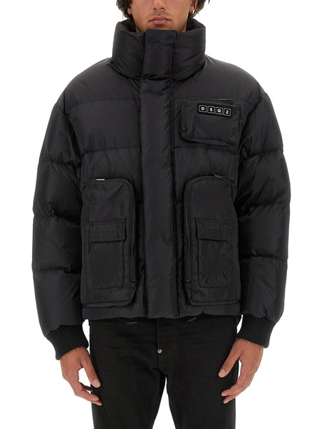 DSQUARED Men's Down Jacket with Logo - Size 48 IT