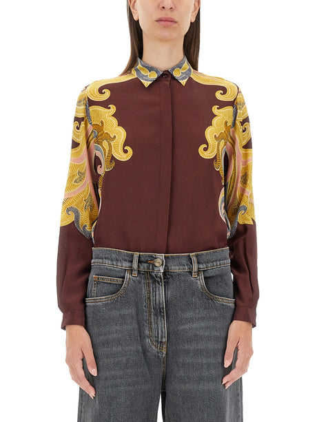 ETRO Silk Printed Shirt - Regular Fit, Size 40 IT