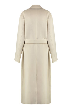 PINKO Elegant Wool Long Jacket with Coordinated Waist Belt