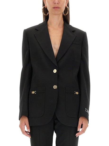 VERSACE Oversized Single-Breasted Blazer - Size 40 IT