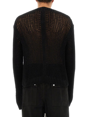 RICK OWENS Perforated Mesh Cashmere-Silk Sweater - Size L