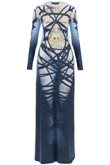 Y/PROJECT Long Bondage Print Dress - Fitted Silhouette