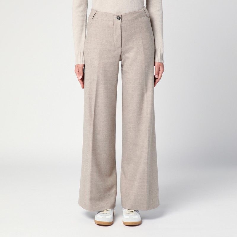 QUELLEDUE Wide Leg Wool Trousers