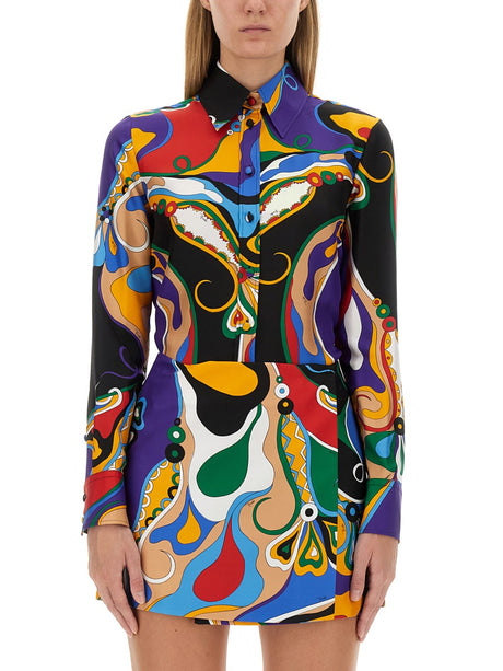 PUCCI Silk Printed Shirt - Regular Fit, Size 40 IT