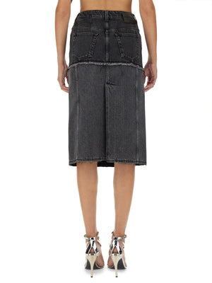 ALEXANDER McQUEEN Two-Tone Denim Skirt - Size 40 IT