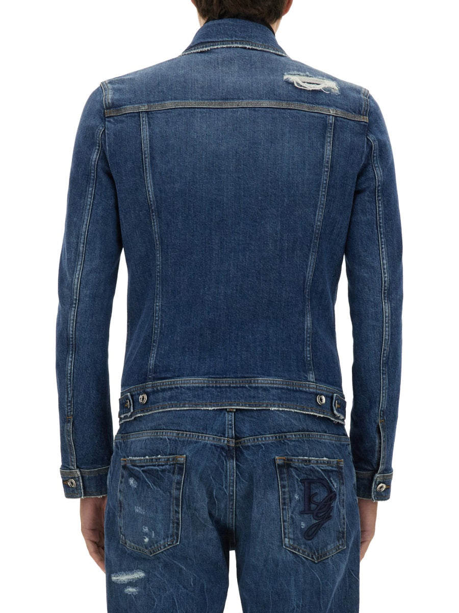 DOLCE & GABBANA Stretch Denim Jacket - Men's Size 50