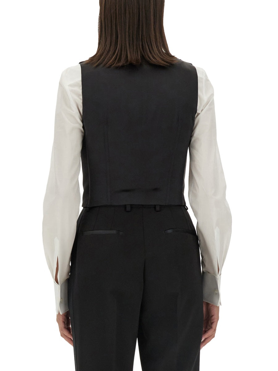 DOLCE & GABBANA Tailored Double-Breasted Tuxedo Vest - Size 42