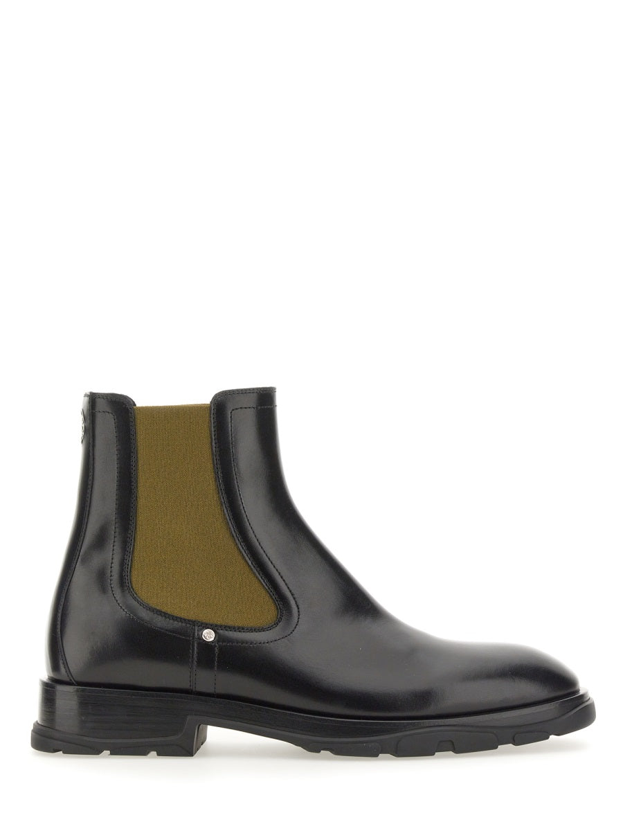 ALEXANDER McQUEEN Men's Leather Beatle Boot with 3 CM Heel