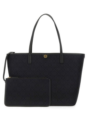 TORY BURCH Monogram Zippered Shopping Handbag