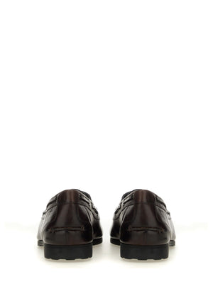 BALLY Leather Moccasin Loafers for Men - FW24 Collection