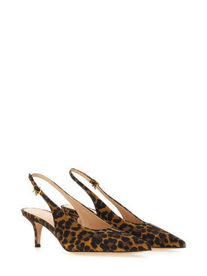 GIANVITO ROSSI Slingback High Heels - Stylish Animal Print Design