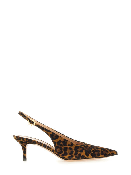 GIANVITO ROSSI Slingback High Heels - Stylish Animal Print Design