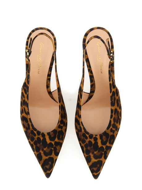 GIANVITO ROSSI Slingback High Heels - Stylish Animal Print Design