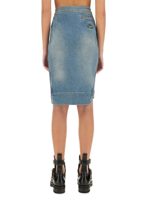 VIVIENNE WESTWOOD Trendy Denim Midi Skirt - Size 38