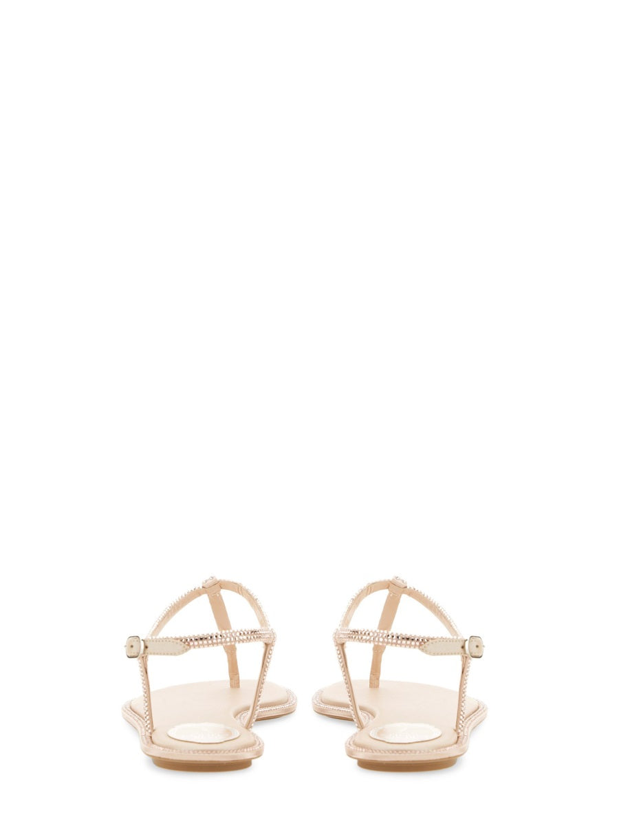 RENE CAOVILLA Elegant Satin Sandal "Diana" for Women