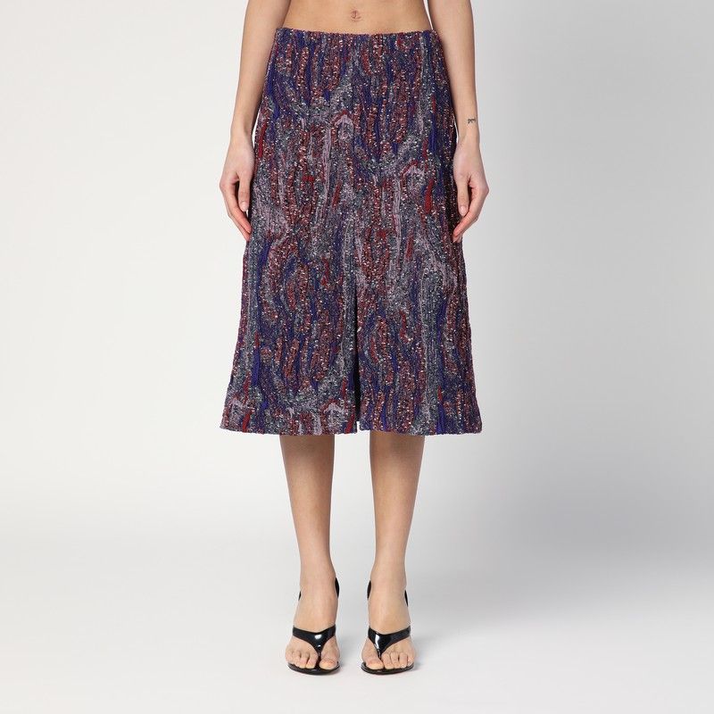 DRIES VAN NOTEN Jacquard Cotton-Blend Skirt with Front Slit