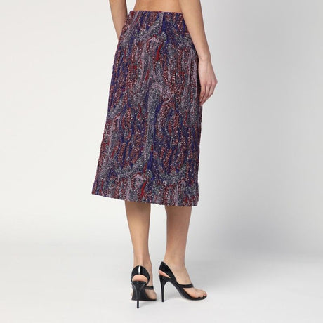 DRIES VAN NOTEN Jacquard Cotton-Blend Skirt with Front Slit