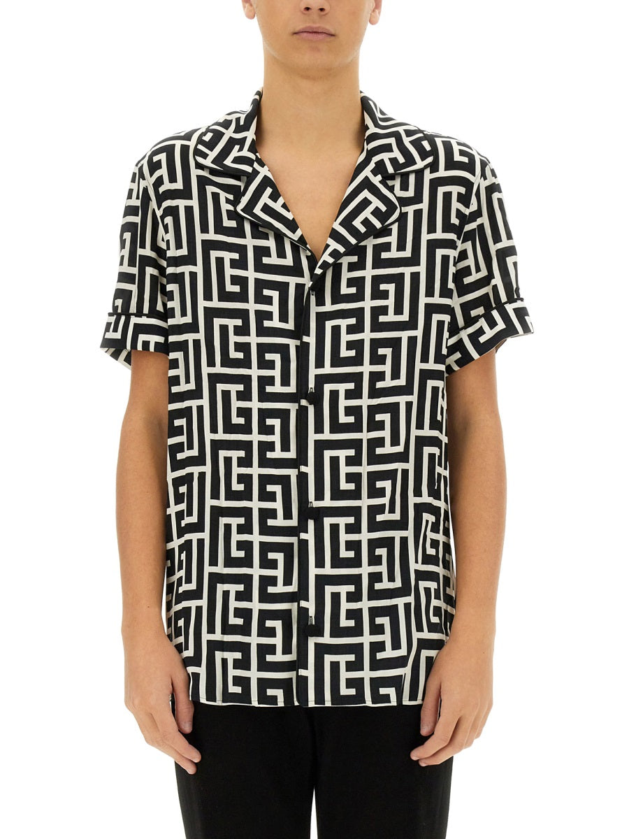 BALMAIN Monogram Shirt - Size 48 IT