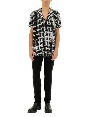 BALMAIN Monogram Shirt - Size 48 IT