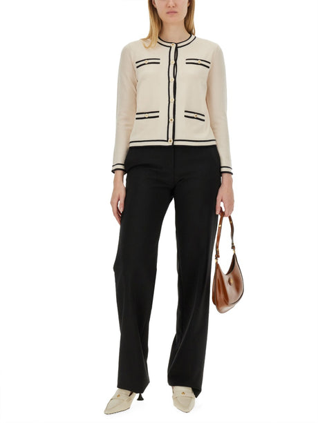 TORY BURCH Merino Wool Cardigan for Women - Regular Fit