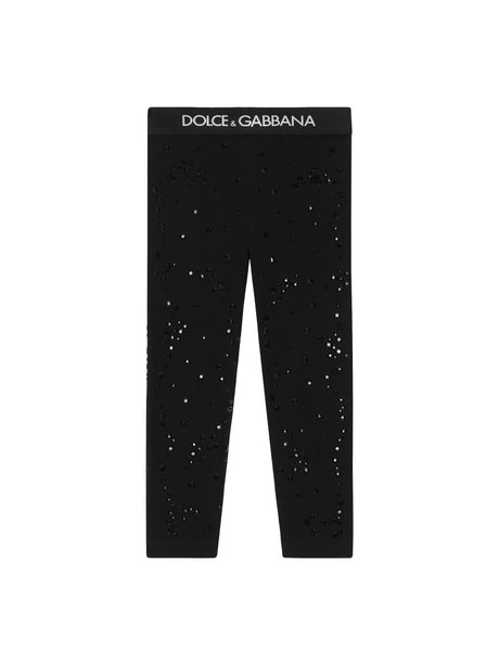 DOLCE & GABBANA Girls' Stylish Cotton Leggings