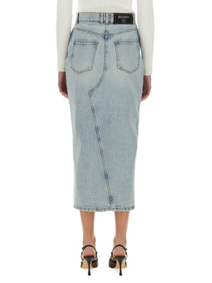 BALMAIN Chic Denim Midi Skirt - Size 36