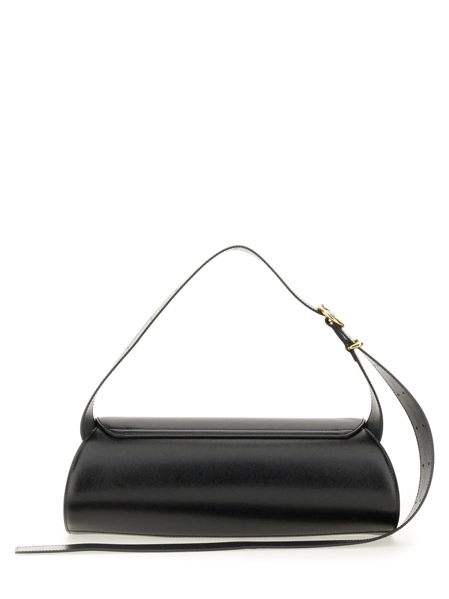 JIL SANDER Large Handcrafted Leather Cannoli Shoulder Bag