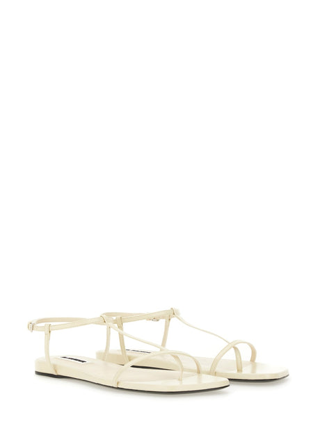 JIL SANDER Leather Flat Sandal - Women's