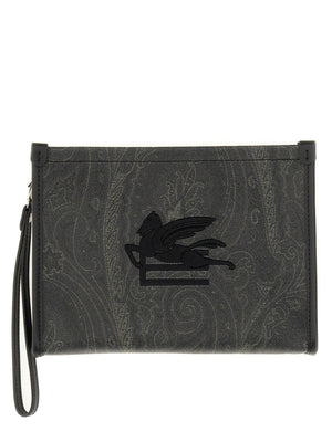 ETRO Mini Paisley Pouch Handbag with Pegasus Design