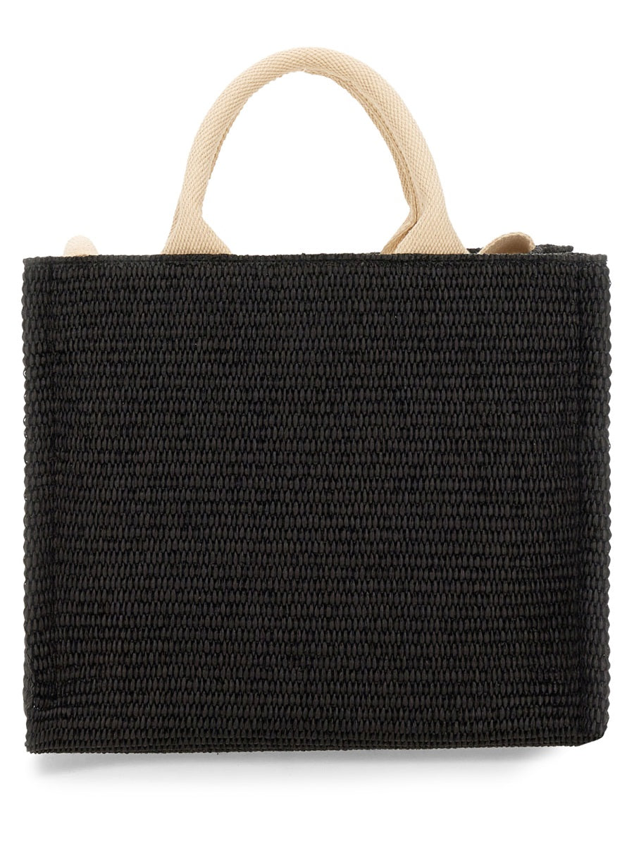 MARNI Mini Raffia Effect Fabric Tote Handbag