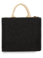 MARNI Mini Raffia Effect Fabric Tote Handbag