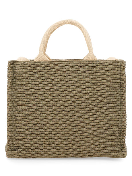 MARNI Mini Raffia Effect Fabric Small Tote Handbag