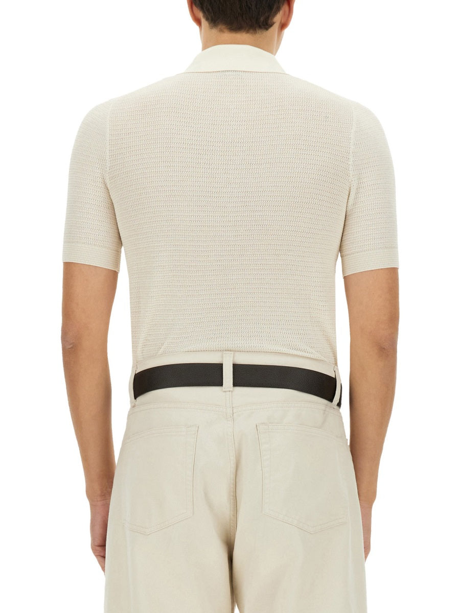 TOM FORD Cotton and Silk Polo Shirt - Size 48 IT