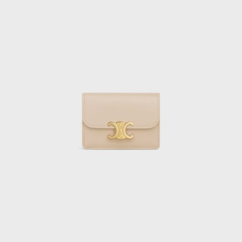 CELINE Mini Flap Card Holder in Shiny Calfskin