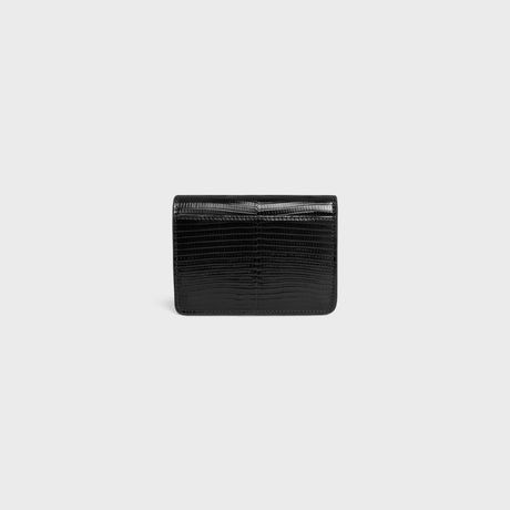 CELINE Mini Lizard Skin Flap Card Holder