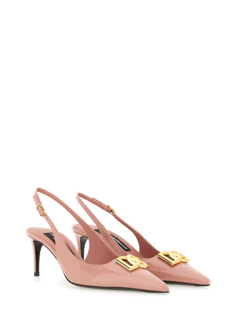 DOLCE & GABBANA Leather Slingback High Heels for Women - SS25 Collection