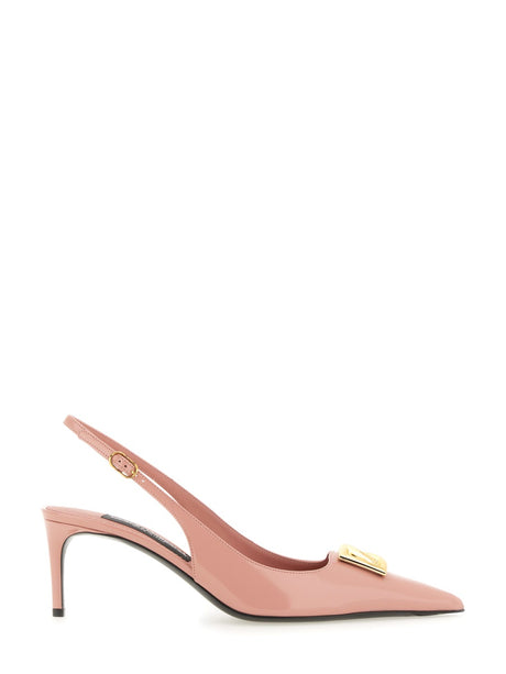 DOLCE & GABBANA Leather Slingback High Heels for Women - SS25 Collection