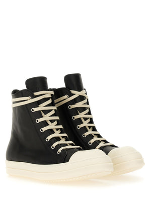 RICK OWENS High Leather Sneakers for Modern Men