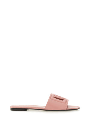 DOLCE & GABBANA Leather Slide Sandal for Women - SS25 Collection