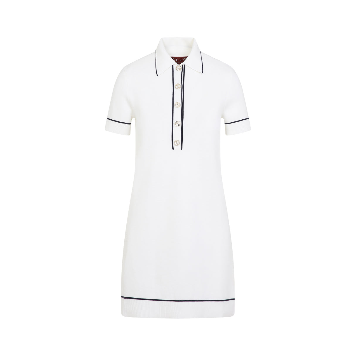 GUCCI Men's Polo Collar Knit Mini Dress