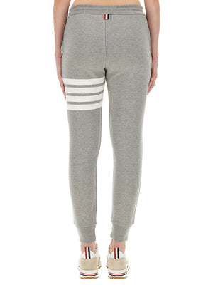 THOM BROWNE Women's Cotton Fleece Pants with Elastic Waistband