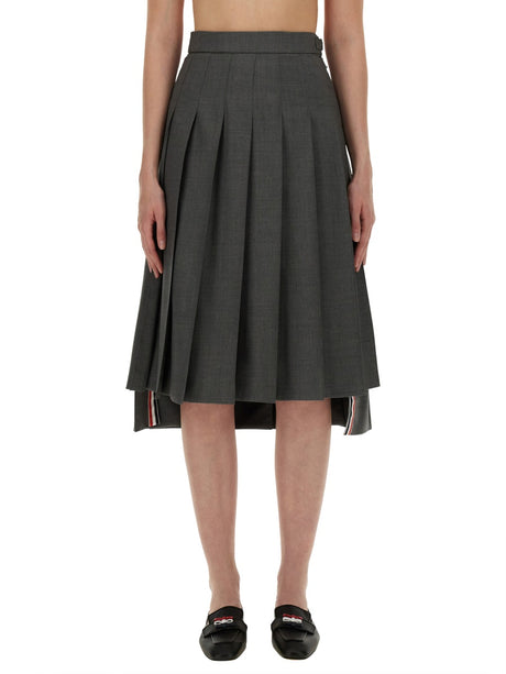 THOM BROWNE Pleated Midi Skirt