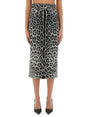 DOLCE & GABBANA Leopard Print Charmeuse Long Skirt - Size 40 IT