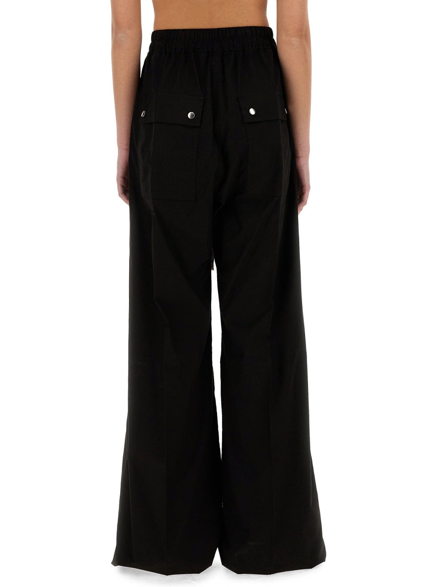 RICK OWENS Wide Leg Cotton Trousers - Size 40